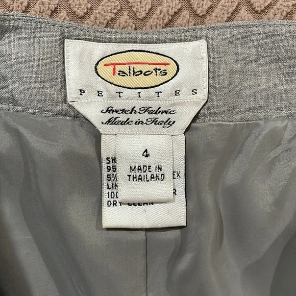 Talbots Petites‎ Women’s Pants Wool Blend Straight Lining Light Gray Size 4 - Picture 4 of 11